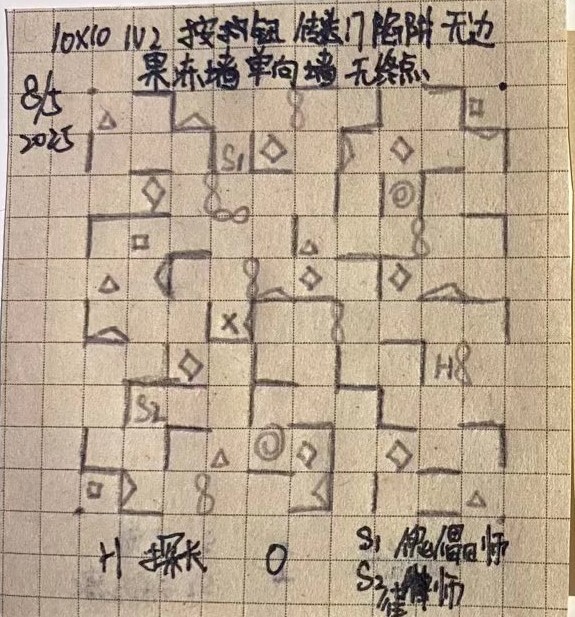 10x10 1v2 [单向墙 果冻墙] [无边界 陷阱 按钮 传送门]