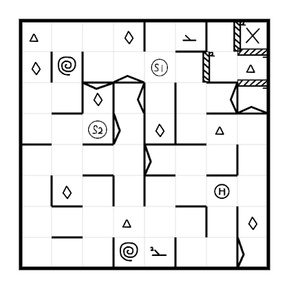 8x8 1v2 [单向墙 机关墙] [陷阱 传送门 拉杆]