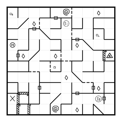 10x10 1v2 [危墙 45度墙 悔过墙] [双终点 破败边界 按钮 传送门]